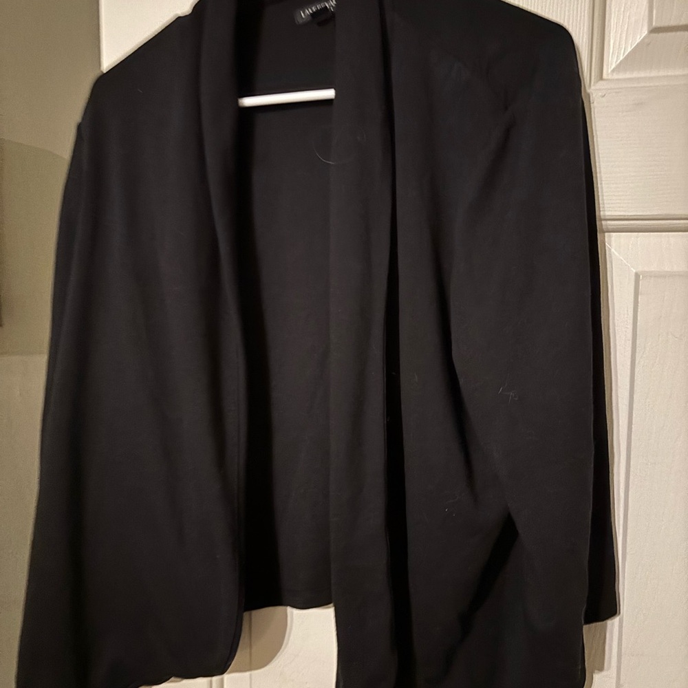 Black Blazer with Shawl Collar and Relaxed Fit